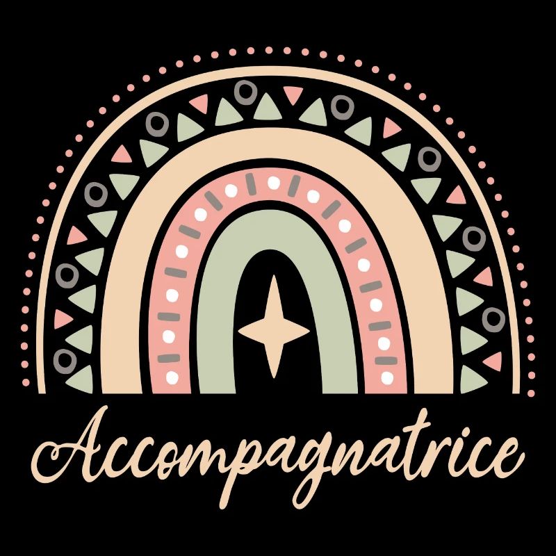 Accompagnatrice. Boho Rainbow accompagnatrice.