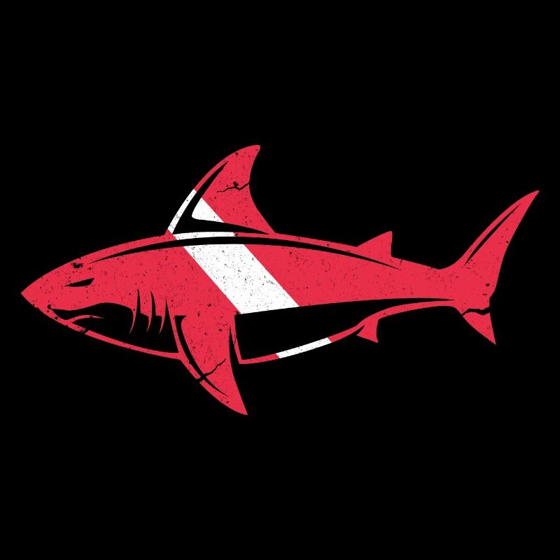 Scuba Diver Shark Diving Ocean Deep Sea Great