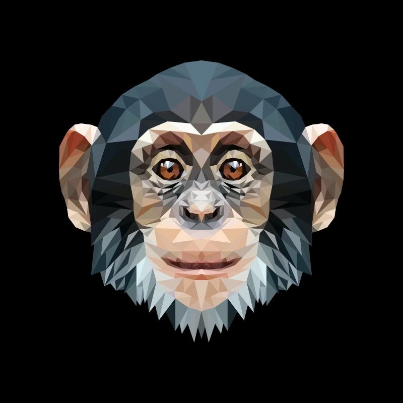 Polygon design monkey chimpanzee