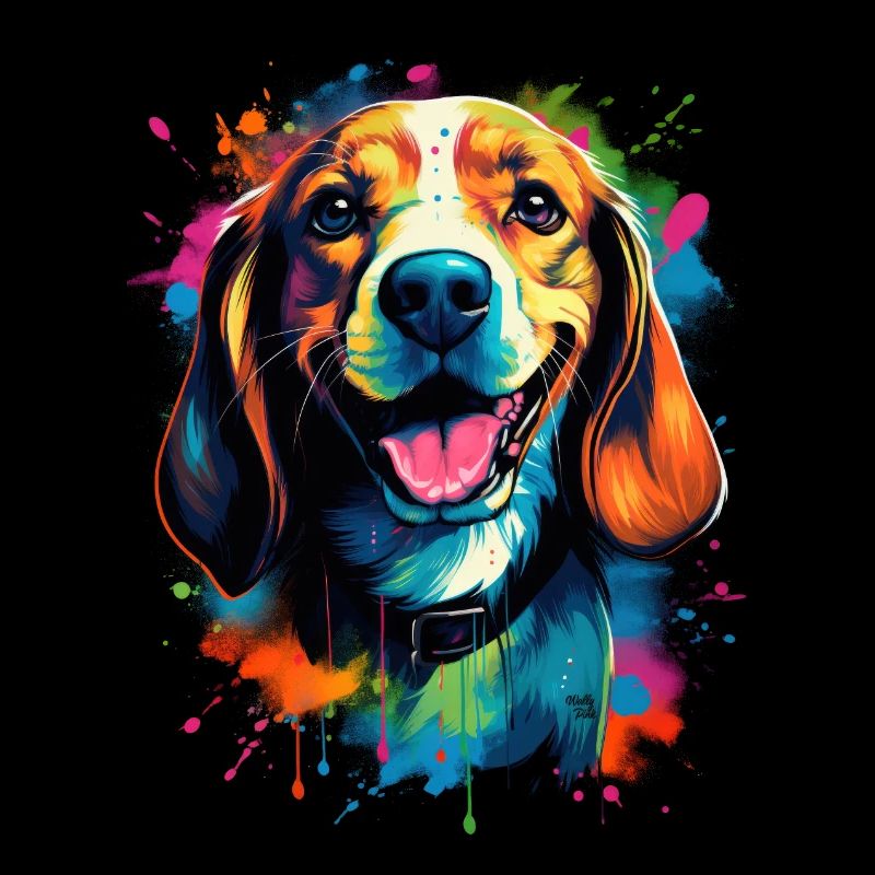 chien beagle mignon coloré
