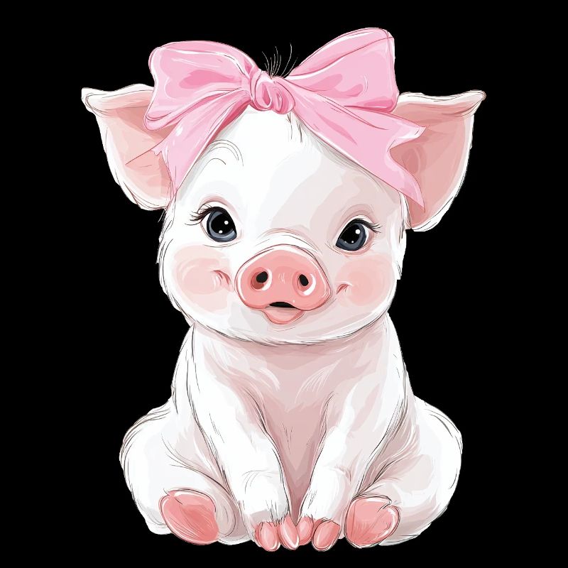 Mignon bébé cochon noeud