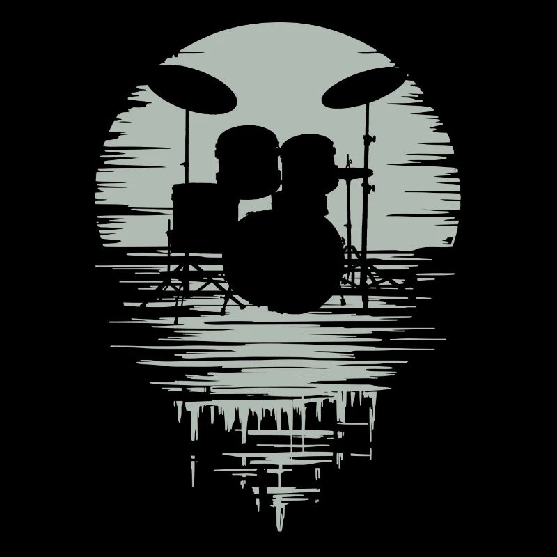 Batterie Silhouette Drum avec réflexion