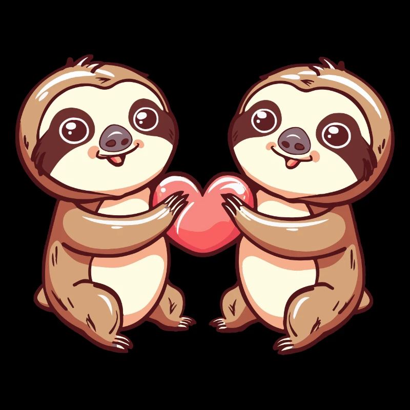 Faultier Paar Liebe Valentinstag