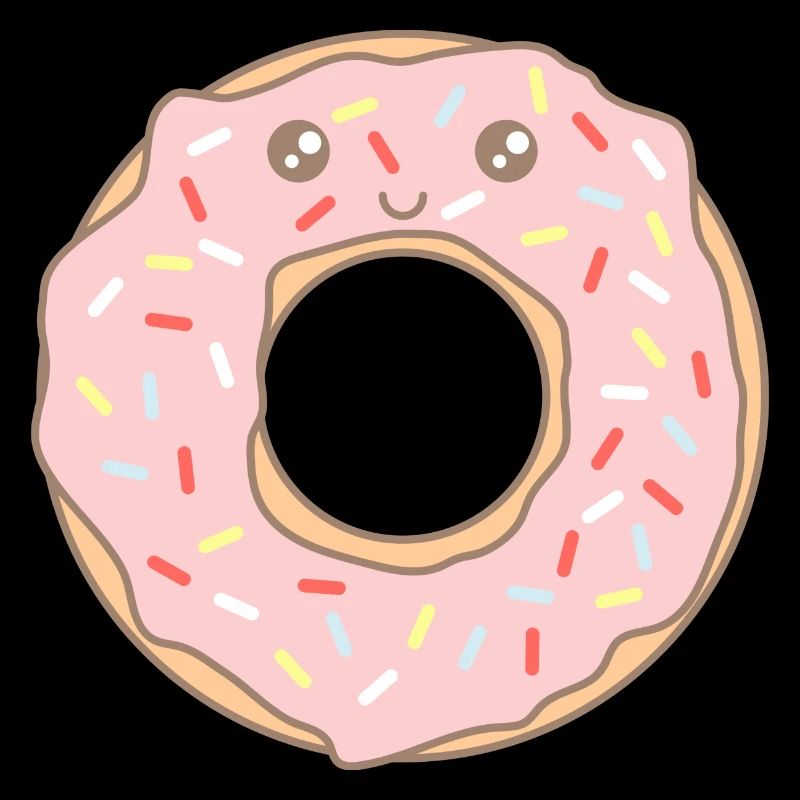 Doux mignon doux manger donut avec visage