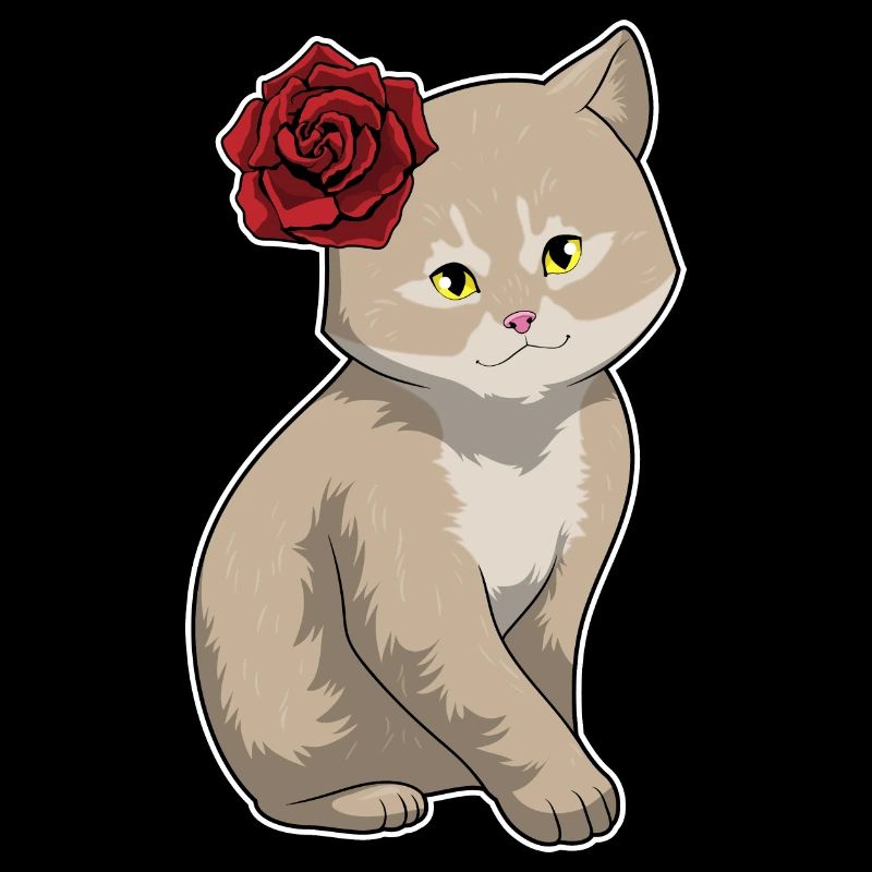 Fleurs Rose Chat