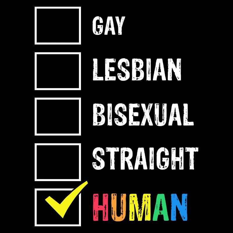 HUMAN Awesome Pride Identification Retro T-Shirt