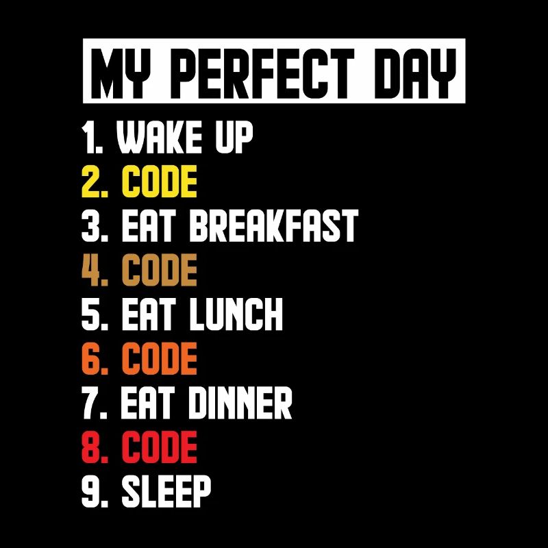 My Perfect Day Wake Up Code Software Developer Pro