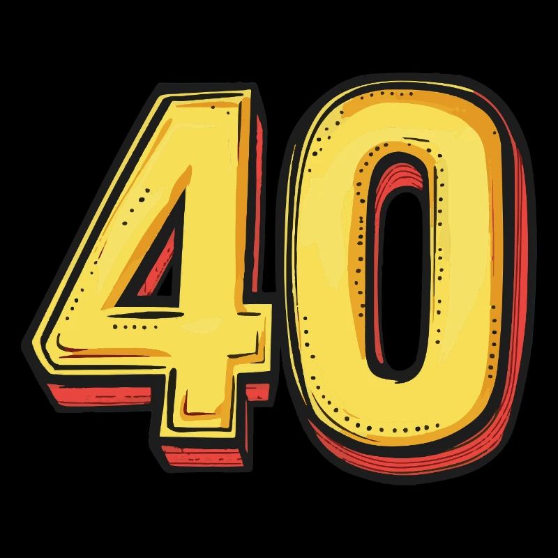 40 Zahl Comic