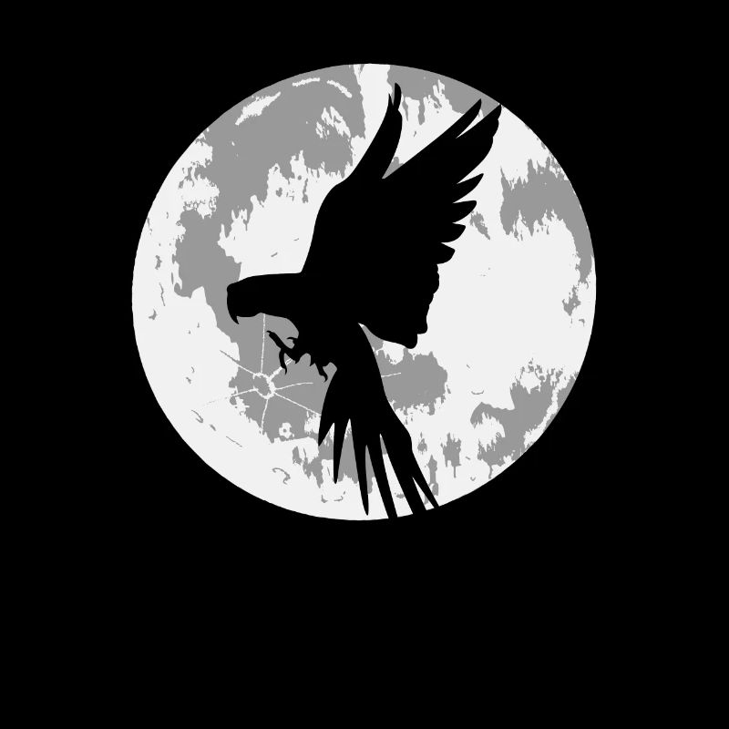 Parrot moon in the dark