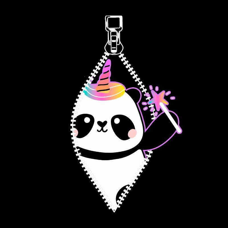 T-shirt Panda Licorne avec fermeture éclair