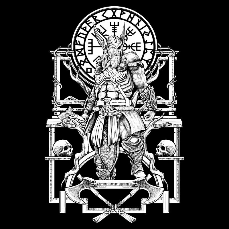 odin, thor, walhalla, valhalla, hammer, axe,