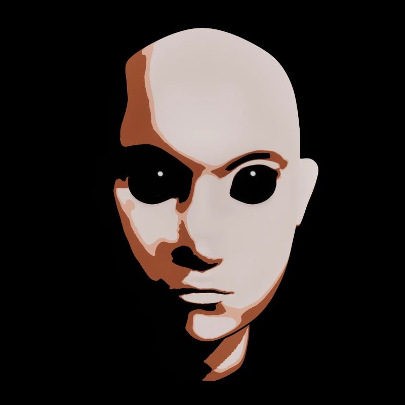 Mystical Creature with Black Eyes