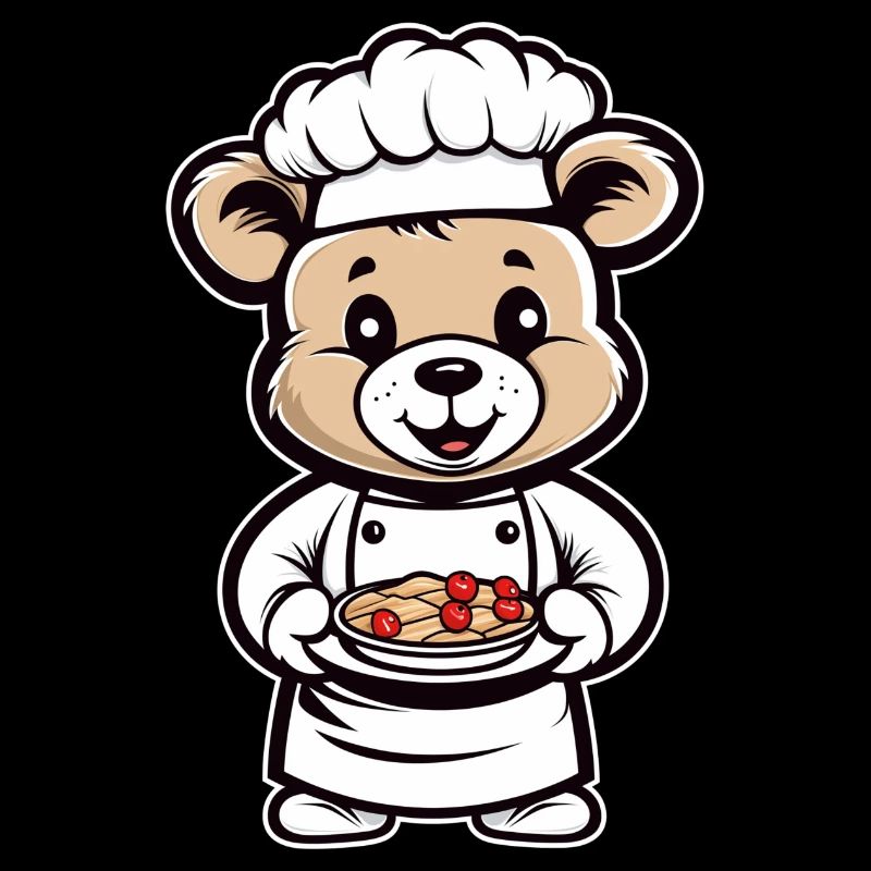 Cute chef chef teddy bear in the kitchen