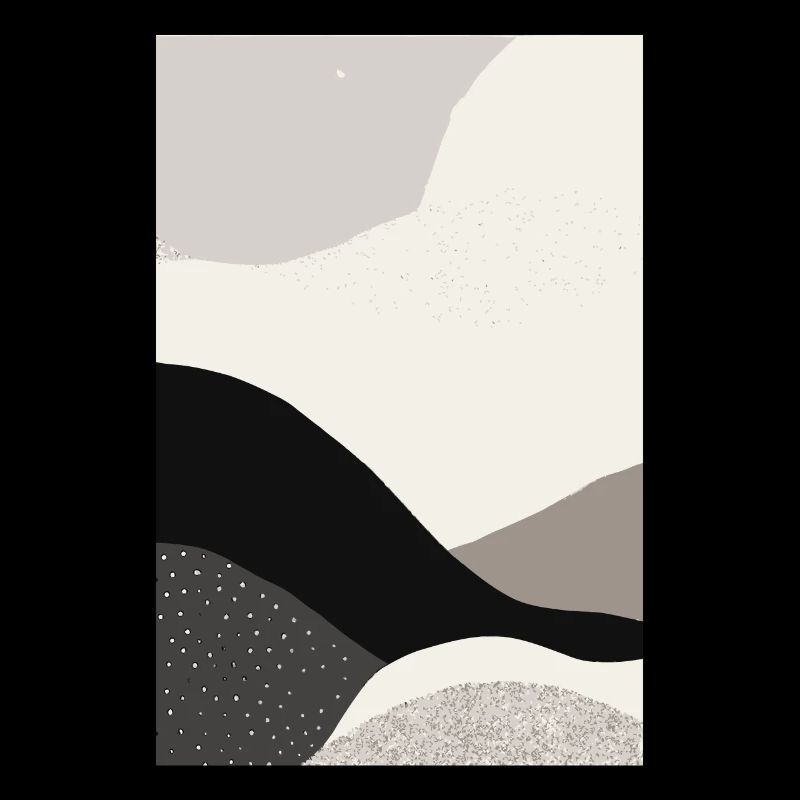 Abstract Modern Black and Grey Waves