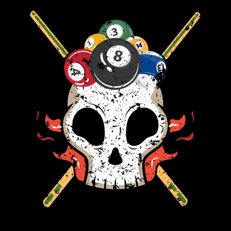Totenkopf mit Biilierdkugeln