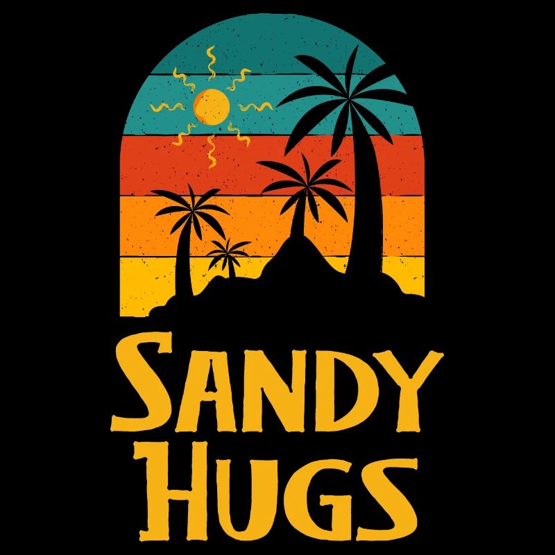 Sandy Hugs Beach Couples Ocean Lovers Voyage d’été