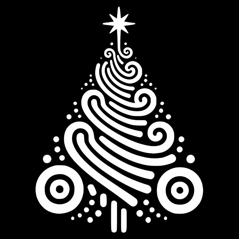 Creative Christmas tree illustration with ornaments