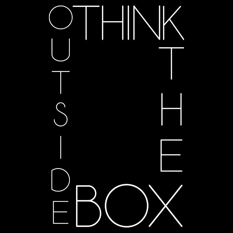 Think outside the Box denke auserhalb der Box