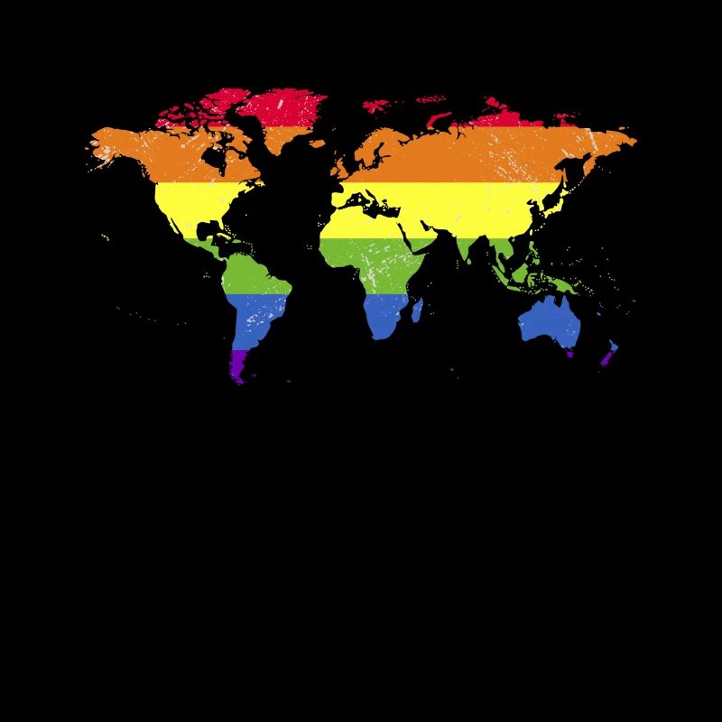 Drapeau de carte du monde arc-en-ciel - tolérance - coloré