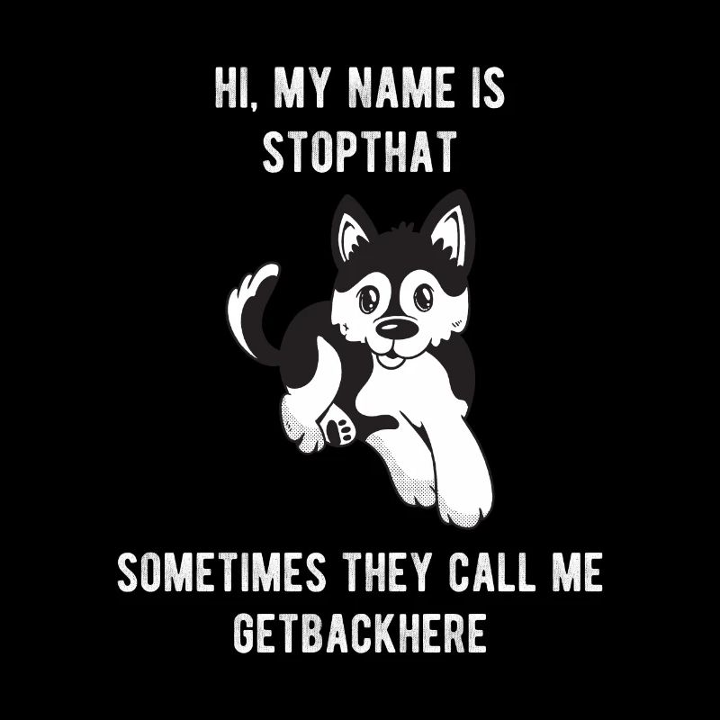 My Name Is Stopthat Getbackhere Pomsky Hyper Dog