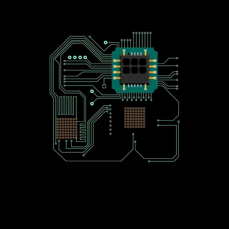 Computer chip, CPU heart - Computer Geek