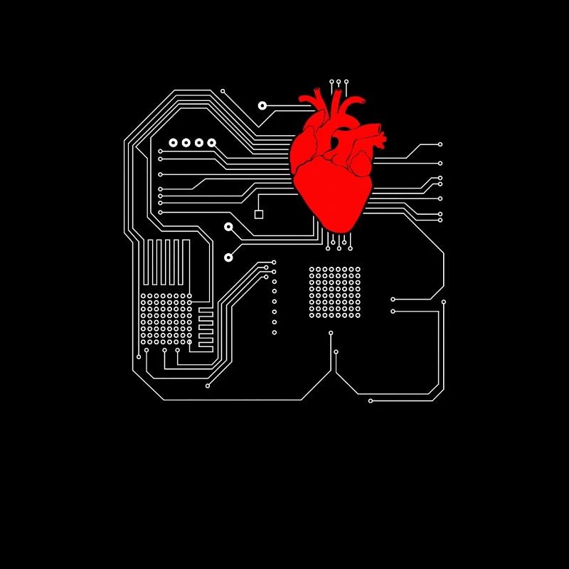 Computer chip, CPU heart - Computer Geek