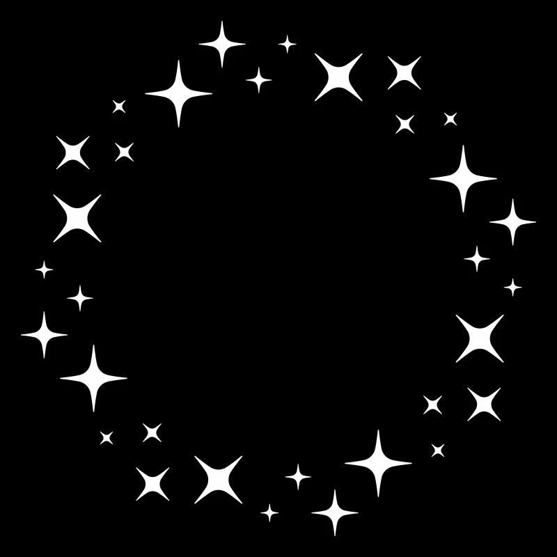 Glitter Star Circle Pattern