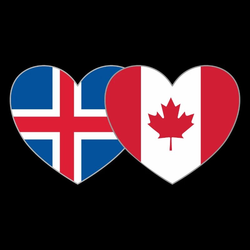 Cœur du drapeau du Canada de l’Islande
