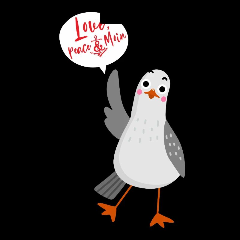 Moin love peace möwe Norden lustig Spruch Geschenk