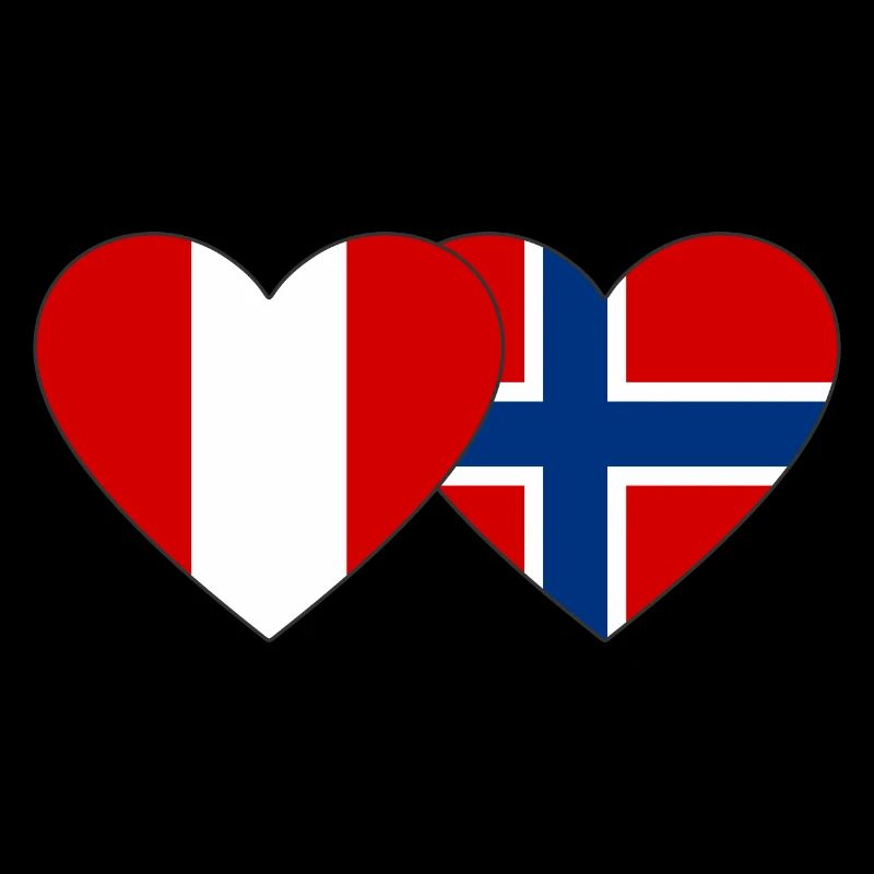 Peru Norwegen Herz Flagge