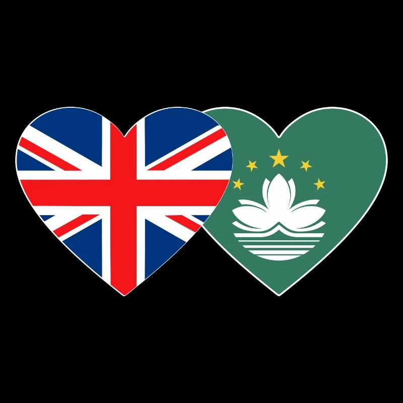 Royaume-Uni Macao Drapeau Coeur