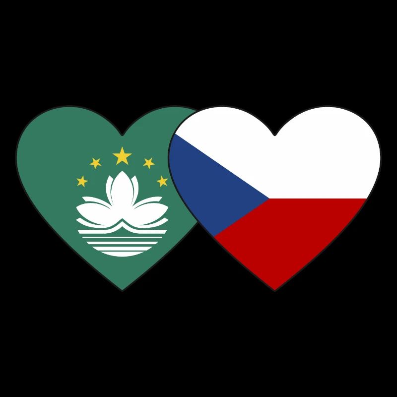 Macao République tchèque Flag Heart
