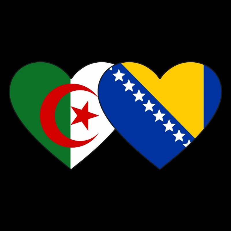 Algérie Bosnie Drapeau Coeur