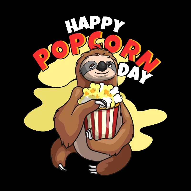 Happy Popcorn Day Sloth Popcorn