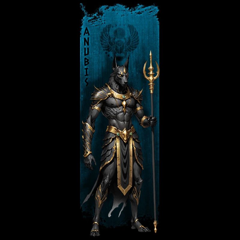 Divine Guardian: Anubis with Regal Staff