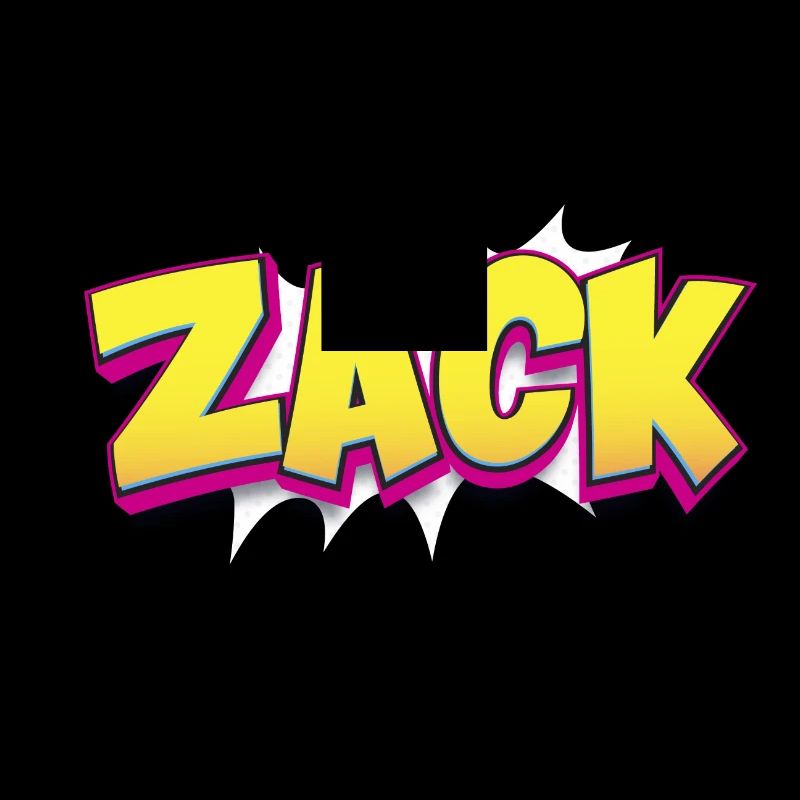 Zack Custom Name Comic Book Style Pop Art, Zack