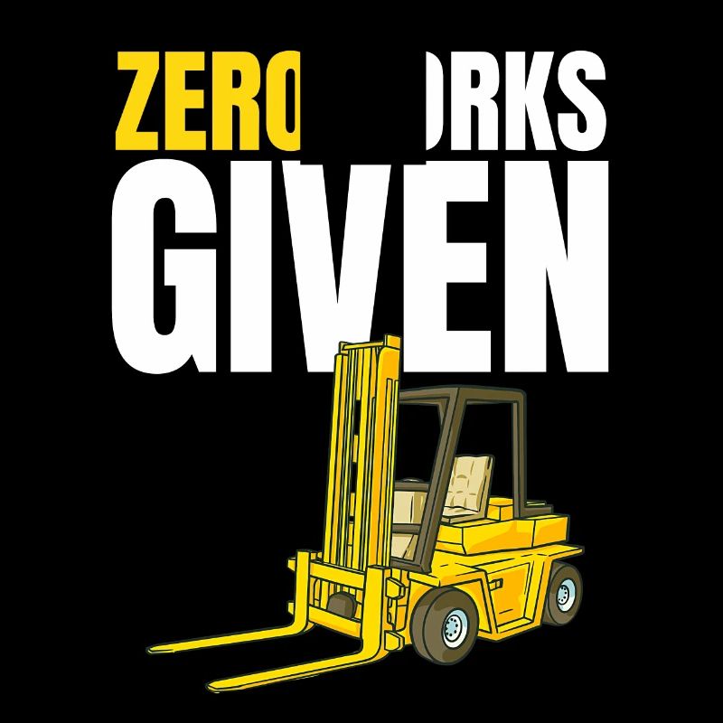 Lustiger Gabelstaplerfahrer Arbeiter Lager Null