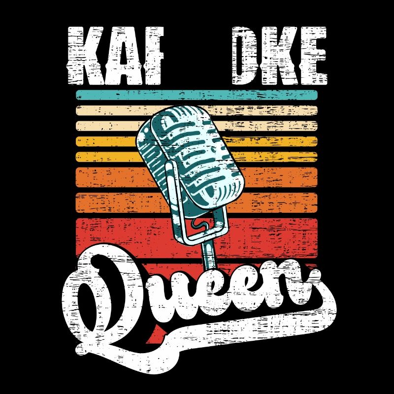 Karaoke Queen Singing Lover Vintage Microphone
