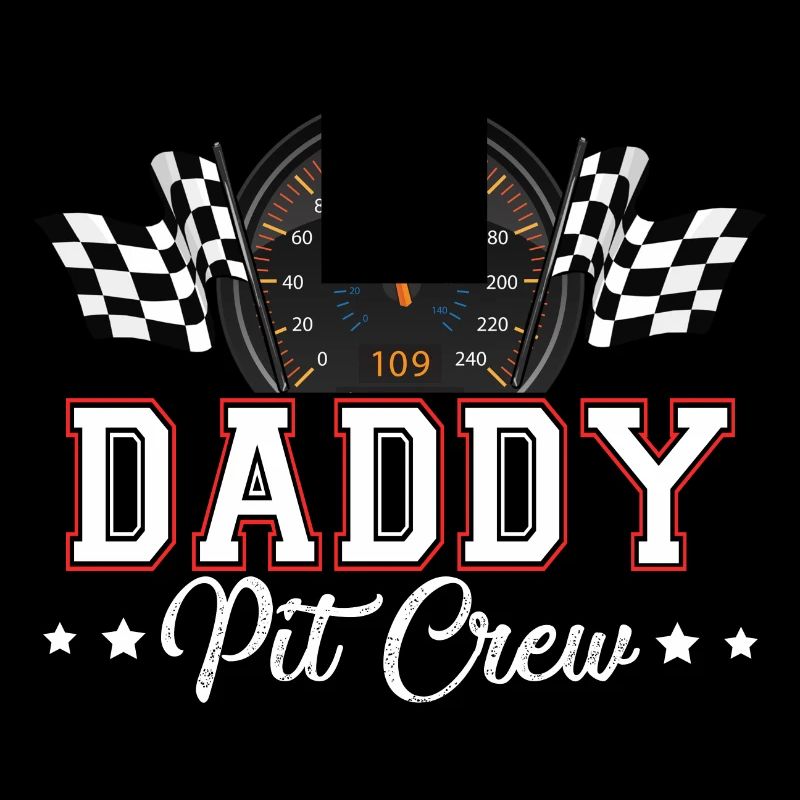 Voiture de course Anniversaire Course Famille Papa Pit Crew