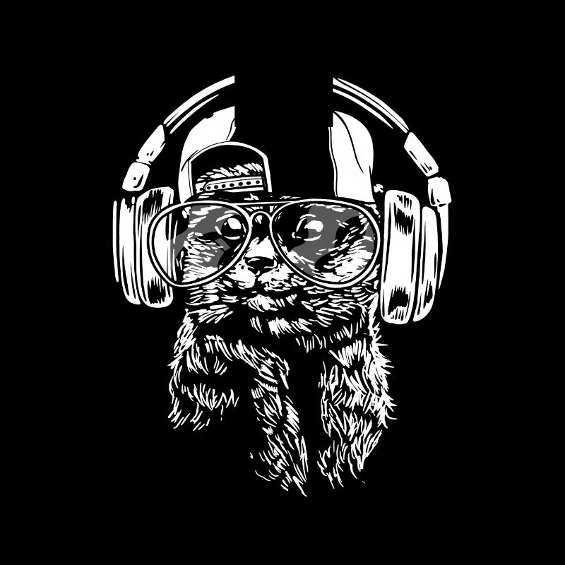 Suricates avec des écouteurs et des lunettes de soleil cool