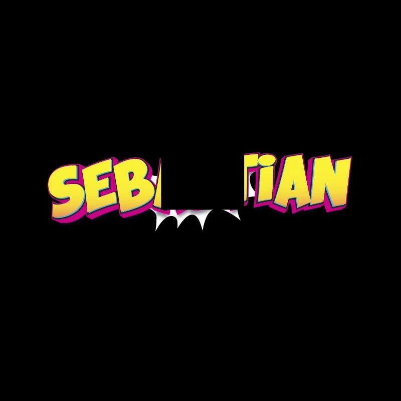 Sebastian Benutzerdefinierter Name Comic-Buch-Stil Pop-Art,