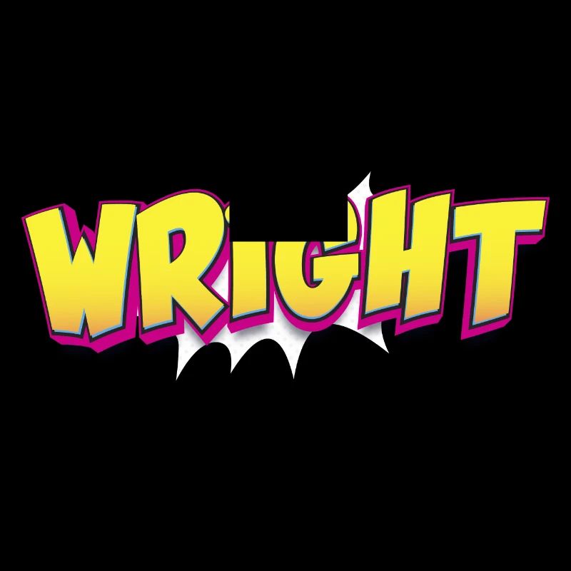 Wright benutzerdefinierter Name Comic-Buch-Stil Pop-Art,