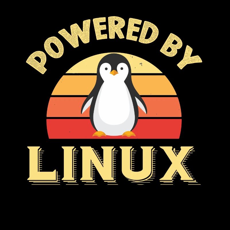 Powered By Linux Retro Vintage Geek