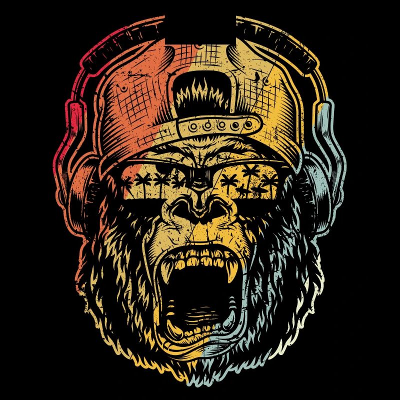 Monkey DJ mit Kopfhörer & Sonnenbrille Geschenkide