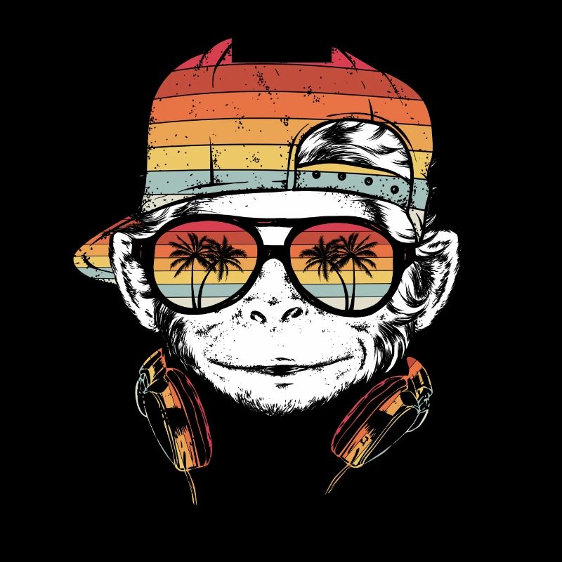 Monkey Cooler Affe DJ Kopfhörer Geschenkidee Party