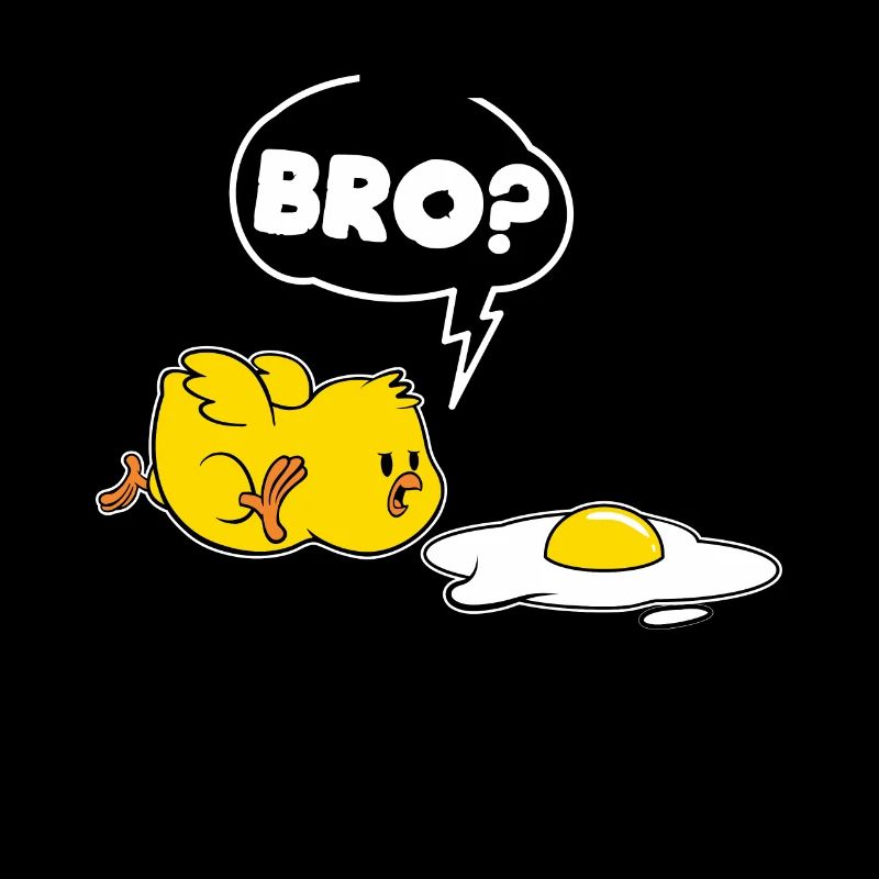 Funny chick and eggs