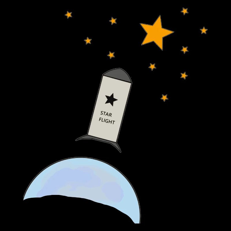 Rocket, stars, sky,
