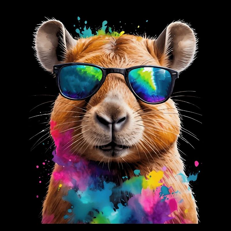 Capybara Sonnenbrille Capy Bunt Tier Design Print