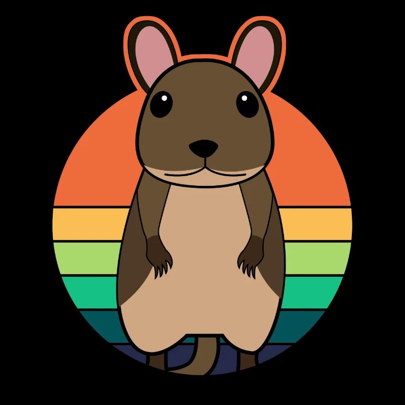 Degu mignon graphique rétro degus