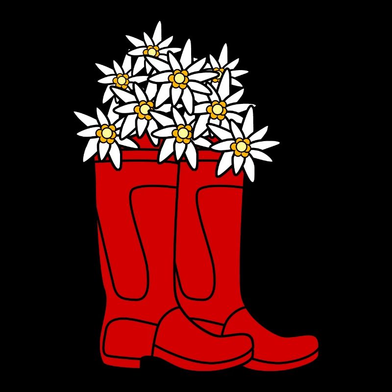 Bottes de pluie rouges fleurs